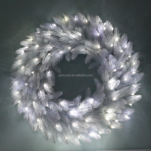 PE Loạt Ngoài Trời Trắng Tuyết Giáng Sinh Vòng Hoa Pin-Hoạt Động Pre-Ánh Sáng Mờ Lấp Lánh Nhân Tạo Giáng Sinh Vòng Hoa - Product Image 1