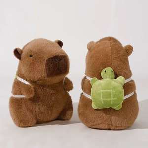 Yeni yumuşak Kawaii Capybara peluş oyuncaklar özel hayvan Hamster Capibara dolması bebek ODM özelleştirme anahtarlıklar - Product Image 3