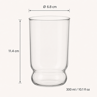 Gobelet en verre borosilicate transparent de 10 oz avec logo personnalisé, base à bulles, pour café glacé, jus froid, café, bar, restaurant - Vente en gros