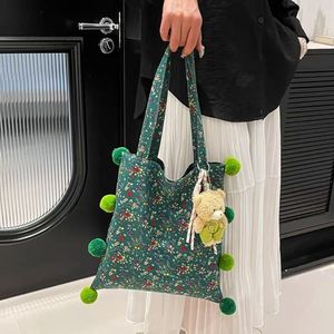 Nouveau Sac Fourre-tout en Toile à Motifs Floraux Frais 2026, Polyvalent et Grande Capacité, Sac à Bandoulière Unique pour Femme - Product Image 1