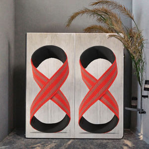 Men's Heavy Duty Figure 8 Loop Powerlifting Wrist Straps Nylon Fitness Pull Wrist Wrap <b>Belt</b> for Deadlifts - Product Image 3