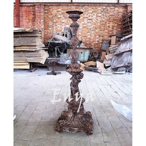 Porte-bougie vintage <span class=keywords><strong>en</strong></span> fonte, <span class=keywords><strong>grand</strong></span> ange, porte-bougies <span class=keywords><strong>sur</strong></span> <span class=keywords><strong>pied</strong></span>, décoratif <span class=keywords><strong>en</strong></span> métal pour l'extérieur - Product Image 2