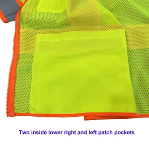 Chaleco de Seguridad de Malla Reflectante Amarillo de Alta Visibilidad ANSI/ISEA EN ISO 20471 Clase 3 con Múltiples Bolsillos para Trabajadores de la Construcción - Product Image 5