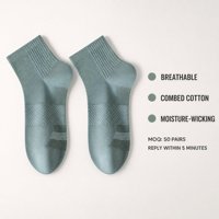 Chaussettes de sport respirantes en coton peigné, anti-humidité, pour la course à pied et la gym
