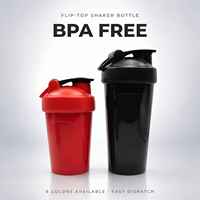 Shaker à protéines coloré sans BPA de 700 ml avec logo personnalisé pour la gym et l'extérieur, mélangeur d'eau à boire directement pour la rentrée scolaire