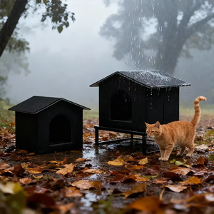 بيت قطط خارجي مقاوم للماء ومعزول، مناسب للقطط المتعددة على مدار العام، خيمة للحيوانات الأليفة، مأوى للقطط البرية - Product Image 2