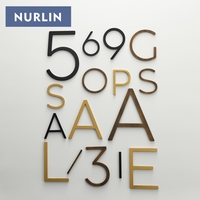 Nurlin laiton massif personnalisable vieux Bronze laiton Antique maison bureau société parc numéro lettre signe 3D flottant Signature