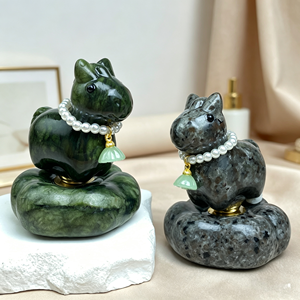 Figurine d'animal mignonne en <span class=keywords><strong>pierre</strong></span> de cristal naturelle sculptée, poney rotatif, best-seller en gros, pour la décoration intérieure et les cadeaux de fêtes - Product Image 2