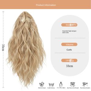 Perruque <span class=keywords><strong>de</strong></span> cheveux longs bouclés pour femmes européennes américaines Simulation <span class=keywords><strong>de</strong></span> soie à haute température Type <span class=keywords><strong>de</strong></span> poignée naturelle Fluffy Fake Ponytail pour - Product Image 5