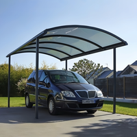 Abri de voiture en aluminium avec toit solide en polycarbonate, imperméable aux UV, auvent extérieur pour garage, protection solaire pour villa, jardin, cour, parking