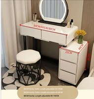 Nouvelle commode de rangement mini et moderne de style crème pour chambre à coucher, avec coiffeuse intégrée en pierre frittée