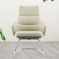 Chaise de conférence au design minimaliste Chaise de bureau ergonomique en cuir avec accoudoir