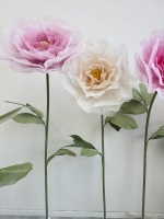 Fleurs artificielles géantes en organza personnalisées, pivoines, grandes fleurs avec support pour la décoration de centres commerciaux, de mariages et d'événements
