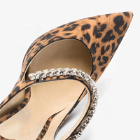 Chaussures de luxe pour femmes de créateur à talons de haute qualité en cuir de léopard
