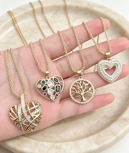 Luxurious jewelry Heart Tree of Life Necklace zircon charm Twisted <b>Chain</b> for Gift Party - Product Image 4