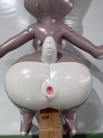 Figurine de lapin gonflable géante en PVC personnalisée de 180 cm avec bouche et sphère pour adulte, poupée lapin en vinyle durable de haute qualité avec 5 sphères