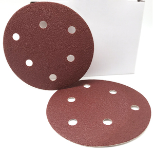 125mm 5 Pouces 6 trou rouge abrasif papier support <span class=keywords><strong>ponçage</strong></span> disque à polir le bois et le métal <span class=keywords><strong>pierre</strong></span> - Product Image 6