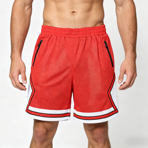 Wholesale High Quality Breathable Men's Double <b>Layer</b> Mesh Fabric Sports Track Workout Gym Mesh Shorts With Pockets - Product Image 3