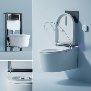 Inodoro Inteligente Moderno Suspendido en la Pared con Bidé, WC de Cerámica con Tanque Oculto, Inodoro Inteligente Montado en la Pared - Product Image 3