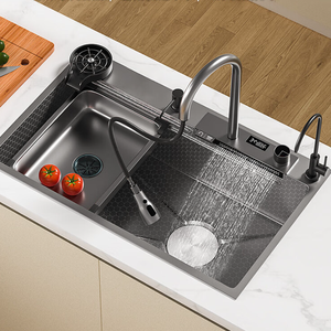 Lavello da <span class=keywords><strong>Cucina</strong></span> in Acciaio Inox a Vasca Singola, Design Moderno con Superficie Goffrata a Nido d'Ape, Tecnologia Nano Artigianale - Product Image 1