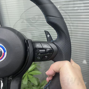 Volante Sportivo M in Pelle Premium con <span class=keywords><strong>Logo</strong></span> Personalizzato per <span class=keywords><strong>BMW</strong></span> Serie F31 F32 F36 M3 F80 M4 F82 M5 F10 X5 F07 F20 F21 F22 F30 E90 - Product Image 4