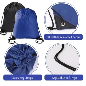 Mochila de Poliéster con Cierre de Cremallera, Diseño Personalizado, Logotipo Impreso, Asa de Cuerda, Impermeable, Plegable, para Gimnasio, Compras y Actividades al Aire Libre - Product Image 3