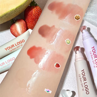 Baume à lèvres hydratant longue durée, résistant à l'eau, avec logo personnalisé OEM, saveur de fruits, soin des lèvres, marque privée OEM, teinte à lèvres crème