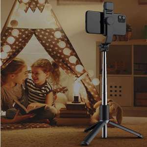 Bâton de Selfie de poche sans fil compatible BT bon marché d'usine Mini trépied pliable avec télécommande d'obturateur de lumière de remplissage pour téléphone - Product Image 5