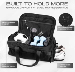 3-in-1 Duffle Bag Backpack with <b>Shoe</b> & Laptop Pocket, Cup <b>Holder</b>, Ventilated Gym & Travel Bag - Product Image 3