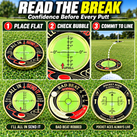 Niveau à bulle double face OEM pour lecteur de green de golf, conception personnalisée, aide au putting en métal pour cadeaux de tournoi de club, directement de l'usine