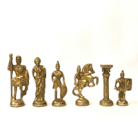 Jeu d'échecs en laiton de la série Roman, pièces faites à la main, jeu de table d'intérieur, application unisexe