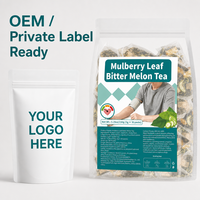 Mélange de tisanes de feuilles de mûrier et de melon amer, qualité supérieure, infusion à froid, 30 sachets de thé pyramidaux, sans sucre, 150g, vente en gros, OEM, marque privée