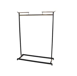 Free Design Women Clothes Shop Furniture Gold Double Layers Clothing Racks Men's Suit Garment Display Stand