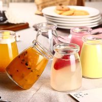 Bocaux en verre transparent de 150 ml avec couvercles en PE pour yaourt, pouding, confiture, miel – Idéal pour les cadeaux de mariage et de fête prénatale
