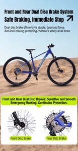Vélo de montagne en alliage d'aluminium personnalisable en gros avec freins à disque, roues de 24 pouces, 21 vitesses, fourche à suspension - Expédition rapide - Product Image 4