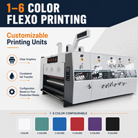 Machine automatique de découpe, d'impression flexo multicolores et de superposition pour la production de boîtes en carton