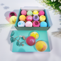 Boule de bombe de bain de marque privée bombes de bain colorées personnalisées coffret cadeau fournitures bombe de bain organique à bulles de fleurs végétaliennes
