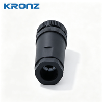 Connecteurs circulaires industriels étanches IP67 KRONZ tout plastique M12 à 4 broches, codage A, assemblage faisable sur site, femelle PG9