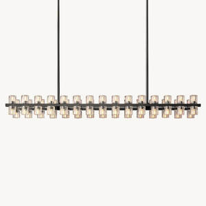 Fashion American Hotel Dining Room Light Fixture Luxury Black Led Chandelier Modern Rectangle Kitchen Island Brass Chandelier - Product Image 5