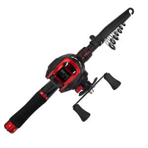 Caña de Pescar Telescópica de Fibra de Carbono con Carrete Giratorio, Kit Portátil Mini para Lubina y Trucha, 7 Secciones con Guías de Acero Inoxidable para Pesca a Distancia - Product Image 1