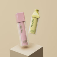 Flacon pompe airless carré PA157 15ml 30ml 50ml MS PP Emballage cosmétique personnalisé OEM à clipser pour sérum, lotion, crème, soins de la peau PPWR