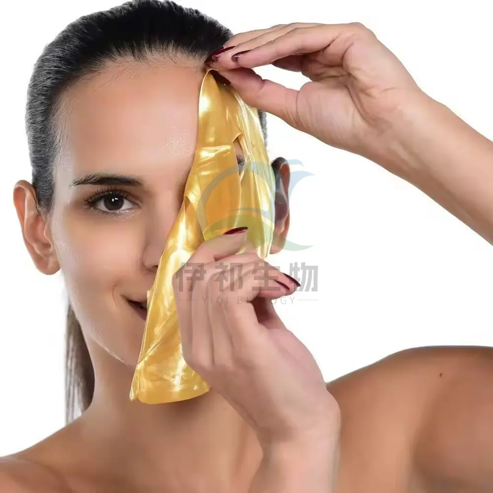 Masque facial au collagène en gel Traitement Masque facial à hydratation profonde Produit de soin de la peau Produits de beauté végétaliens Feuille d'or Cristal