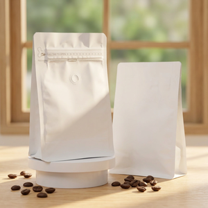 Sacs à café en grains en stock avec valve, fond plat, anti-odeur, écologiques, durables, refermables, anti-odeur, directement de l'usine, 50 pièces - Product Image 2
