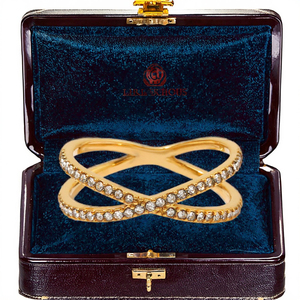 Anillos de Acero Inoxidable Chapados en Oro de 18K con Dos Círculos y Diamantes Blancos de Alta Calidad, Modernos y a la Moda, para Bodas - Product Image 3