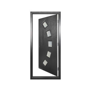 Onda FRP GRP Porte Wellow 5 verres peints gris Entrée extérieure en fibre <span class=keywords><strong>de</strong></span> verre Porte prémontée composite Porte d'entrée extérieure avec cadre - Product Image 5