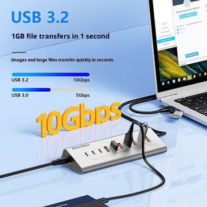 USB C Hub 10Gbps 4-Port USB 3.2 Gen2 Adapter 4-in-1 Data Transfer Hub Type C+USB <strong>Interface</strong> in Stock - Product Image 5