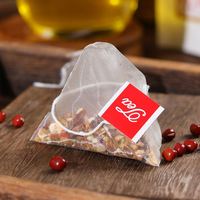 Sachets filtrants en nylon maillé vides, de qualité alimentaire, avec logo personnalisé, en forme de triangle et de pyramide, pour l'emballage de thé aux fleurs