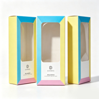 Boîte en carton pliable colorée avec fenêtre transparente, emballage personnalisé pour savons et produits de beauté et de soin de la peau