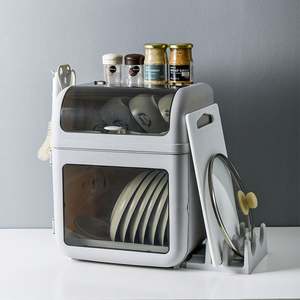 <span class=keywords><strong>Vaisselle</strong></span> de cuisine anti-poussière baguettes boîte de rangement support de comptoir armoire de cuisine à deux couches porte-<span class=keywords><strong>vaisselle</strong></span> en plastique avec couvercle - Product Image 3