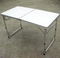 Table pliante à hauteur réglable Pieds de camping Tables de camping pliantes en plastique pour pique-nique Pliable en aluminium 120x60